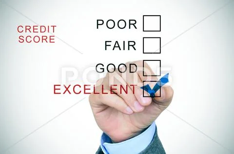 Checking excellent in the ranges of the credit score Stock Photos