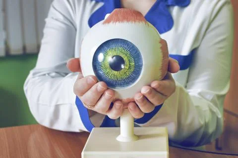 Checking eyesight in a clinic of the future Stock Photos