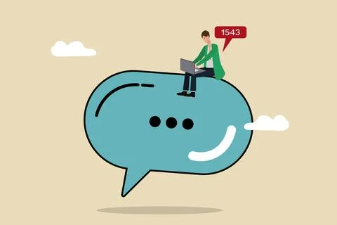 Checking feedbacks, managing social networks Stock Illustration