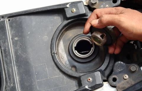 Checking fuel level Stock Photos