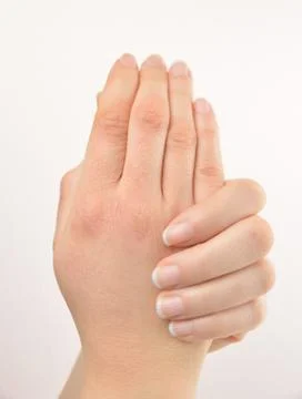 Checking the hand 库存照片
