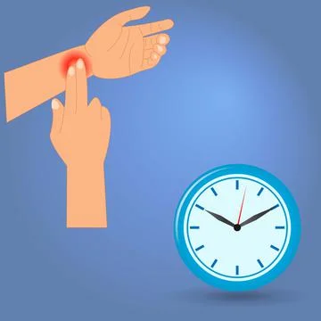 Checking heart rate Stock Illustration