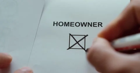 Checking Homeowner Box on Form Stock Footage 346453734