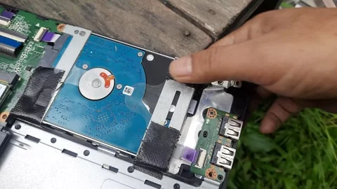 Checking the laptop hard disk Stock Footage 272573610