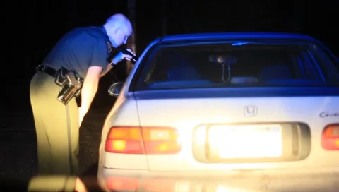Checking License and Registration Police Stop Stock Footage