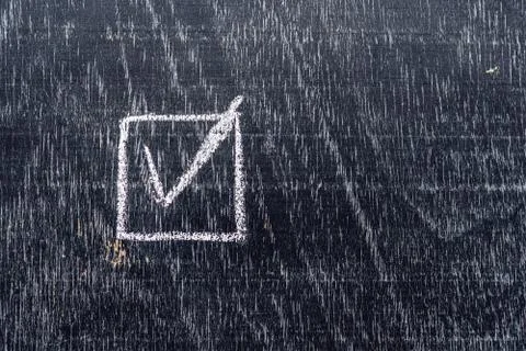 Checking mark on checklist, Tick in the box concept.. Marine theme Stock Photos