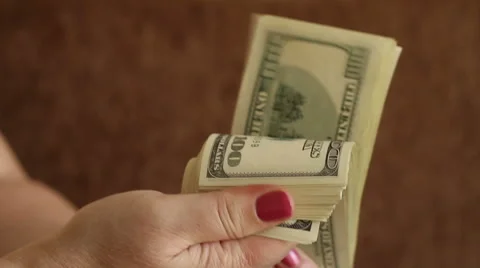 Checking money Stock Footage 42465796