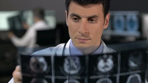 Checking mri close up shot Stock Footage 210411931