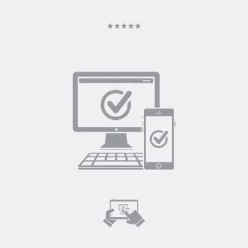 Checking multi devices equipment Stockillustratie