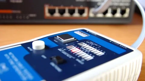 Checking the Network Switch Stock Footage 74354549