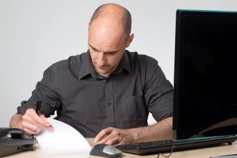 Checking the notes 写真素材