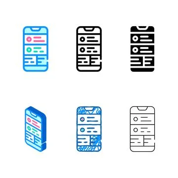 Checking notifications on smartphone color icon vector edition Stock Illustration
