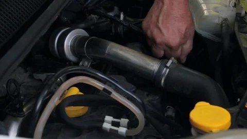 Checking the oil in the engines of the machine Stock Footage 80462518