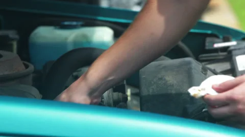 Checking oil Video stock 33465141