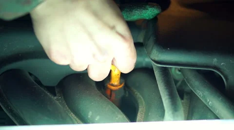 Checking the oil level in the car (2) 库存影片 48631051