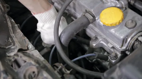 A checking of an oil level Stock Footage 64535305