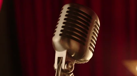 Checking the Old-Style Microphone Stock Footage 58789447