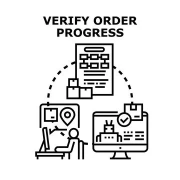 Checking order progress with delivery status tracking イラスト素材