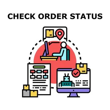 Checking order status and delivery tracking concept イラスト素材