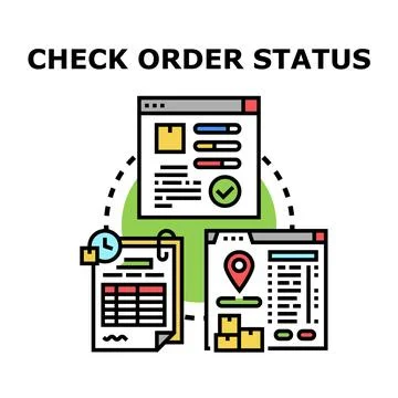 Checking order status and tracking delivery process イラスト素材
