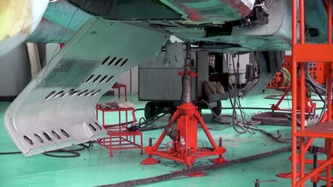 Checking performance of landing gear on Su-25 attack aircraft (NATO: Frogfoot). Stock Footage 132980297