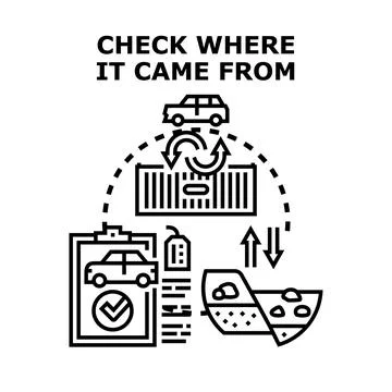 Checking product origin supply chain traceability icon Stockillustratie