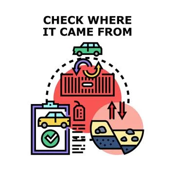 Checking product origin supply chain traceability icon Stockillustratie