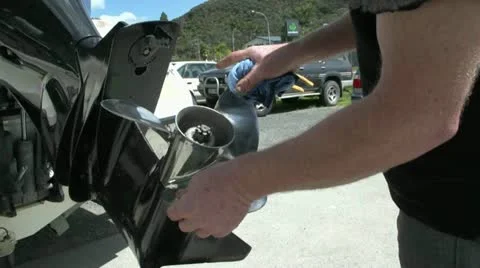 Checking propeller for damage Stock Footage 18033990