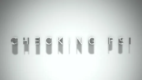 Checking psi 3D title animation white text on a white background Stock Footage 299822670