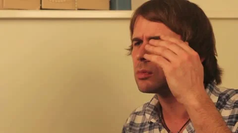 Checking receeding hairline Stock Footage 21370807