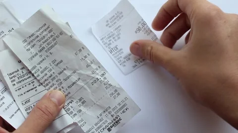 Checking Receipts Vídeo Stock 54892911