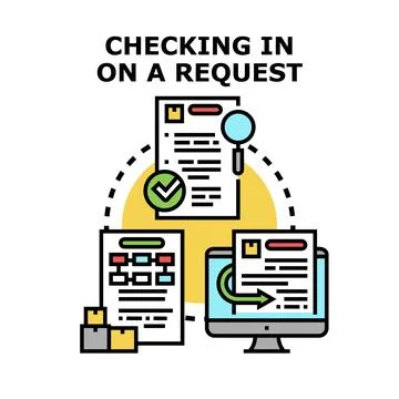 Checking in on a request management process Stockillustratie