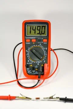 Checking the resistor with a multimeter Stock Photos