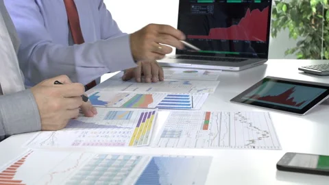 Checking sales progress Stock Footage 210515231