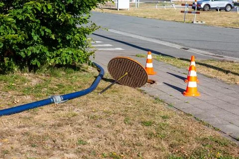 Checking of sewage works Stock Photos