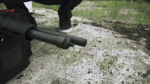 Checking the shotgun integrity and safety Stock Footage 115999461