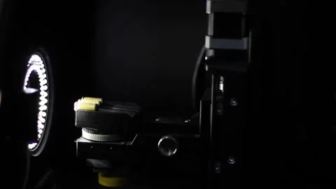 Checking the sleeve from the cartridge for performance on a special device Stock Footage 218380635