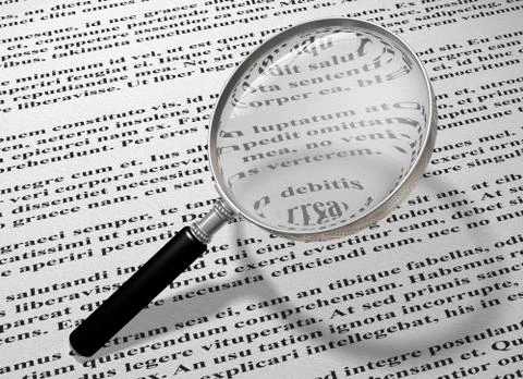 Checking the small print Stock Illustration