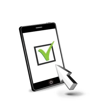 Checking with Smartphone Stock Illustration