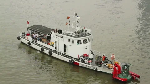 Checking the solar powered buoy Stock Footage 41627461