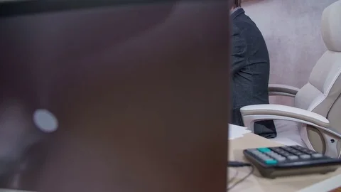 Checking something on a computer screen and then falling asleep Stock Footage 74448089