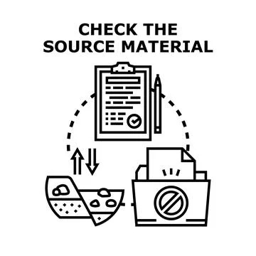 Checking source material for information reliability and accuracy Stockillustratie