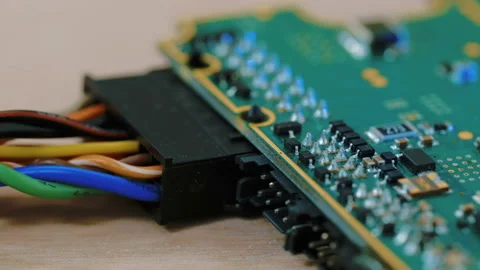 Checking the Stability of Printed Circuit Boards to Static Electricity Stock Footage 91997695