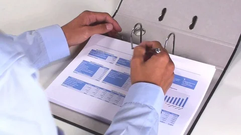 Checking statistics Stock Footage 85686300