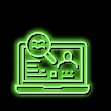 Checking status allowance neon glow icon illustration Stockillustratie