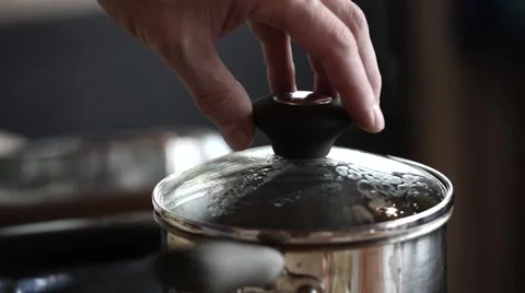 Checking steaming rice. Stock Footage 45494199
