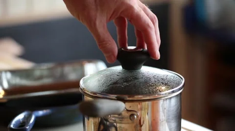 Checking steaming rice. Stock Footage 45494292