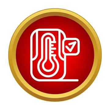 Checking temperature with a thermometer icon concept 库存插图