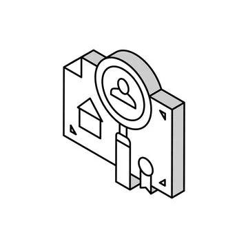 Checking tenant recommendations isometric icon vector illustration Stock Illustration