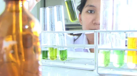 Checking Test Tubes In Laboratory 스톡 동영상 1067900